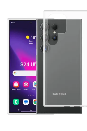 Newface Samsung Galaxy S24 Ultra Kılıf Lüx Şeffaf Silikon resmi