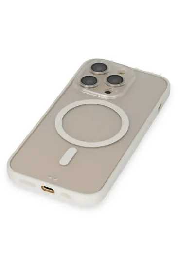 Newface iPhone 13 Pro Max Kılıf Grand Magneticsafe Kapak - Beyaz resmi