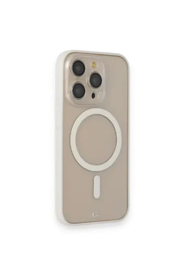 Newface iPhone 14 Pro Max Kılıf Grand Magneticsafe Kapak - Beyaz resmi