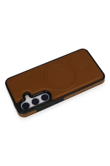 Newface Samsung Galaxy S24 Kılıf Ozzi Magsafe Deri Kapak - Taba resmi