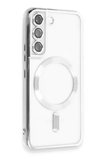 Newface Samsung Galaxy S22 Kılıf Kross Magneticsafe Kapak - Gümüş resmi