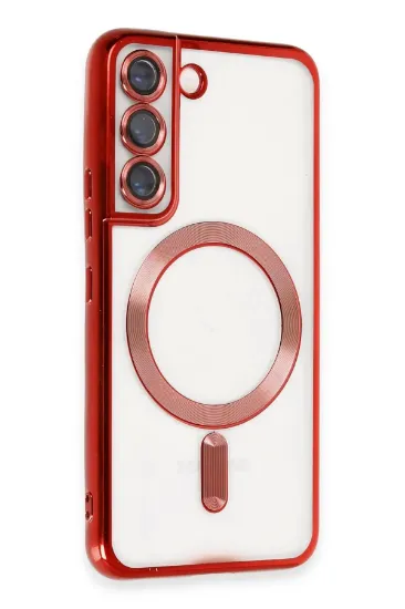 Newface Samsung Galaxy S22 Kılıf Kross Magneticsafe Kapak - Kırmızı resmi