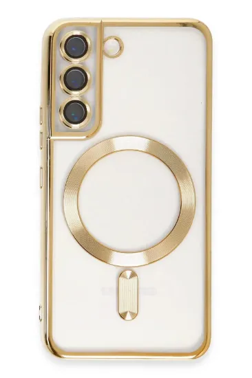 Newface Samsung Galaxy S22 Kılıf Kross Magneticsafe Kapak - Gold resmi