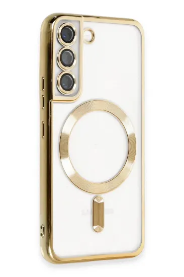 Newface Samsung Galaxy S22 Kılıf Kross Magneticsafe Kapak - Gold resmi