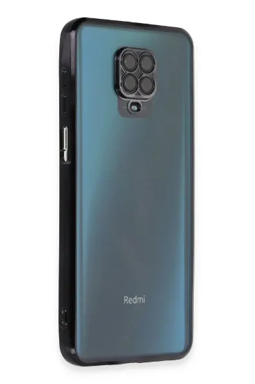 Newface Xiaomi Redmi Note 9 Pro Kılıf Razer Lensli Silikon - Siyah resmi
