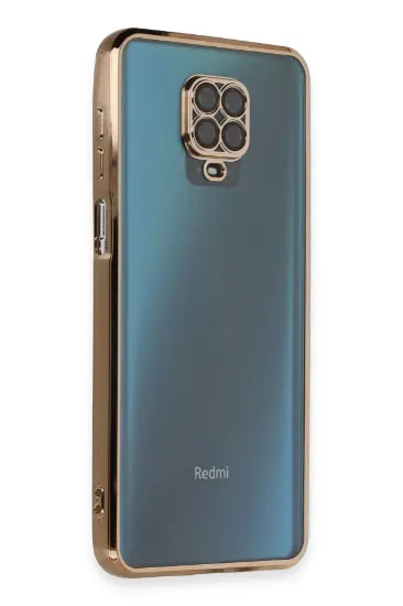 Newface Xiaomi Redmi Note 9 Pro Kılıf Razer Lensli Silikon - Gold resmi