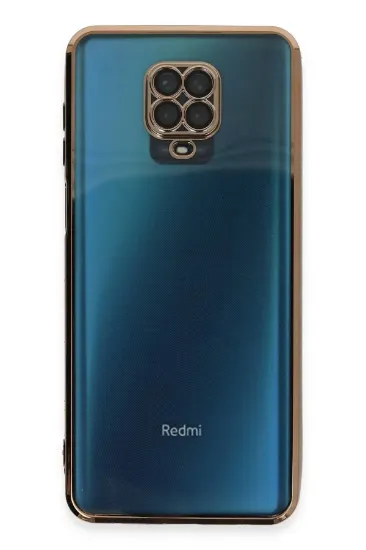 Newface Xiaomi Redmi Note 9 Pro Kılıf Razer Lensli Silikon - Gold resmi