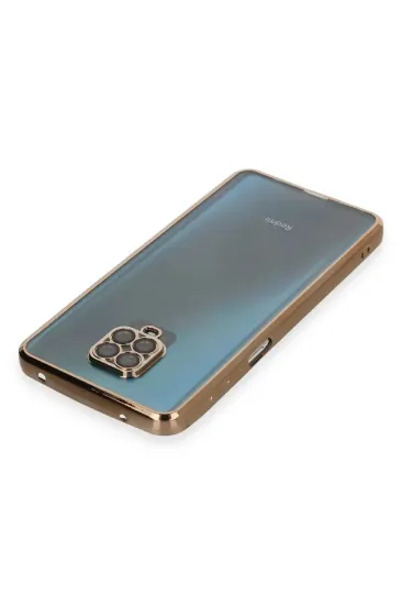 Newface Xiaomi Redmi Note 9 Pro Kılıf Razer Lensli Silikon - Gold resmi