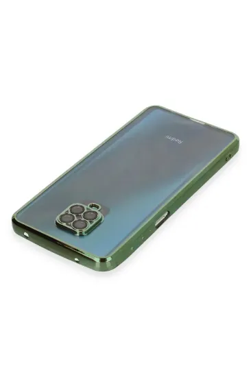 Newface Xiaomi Redmi Note 9 Pro Kılıf Razer Lensli Silikon - Yeşil resmi