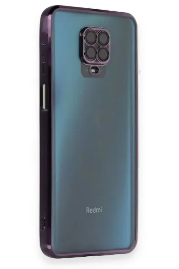 Newface Xiaomi Redmi Note 9 Pro Kılıf Razer Lensli Silikon - Mor resmi