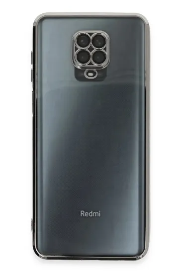 Newface Xiaomi Redmi Note 9 Pro Kılıf Razer Lensli Silikon - Gümüş resmi