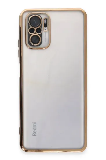 Newface Xiaomi Redmi Note 10 Kılıf Razer Lensli Silikon - Gold resmi