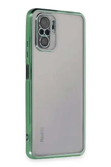 Newface Xiaomi Redmi Note 10 Kılıf Razer Lensli Silikon - Yeşil resmi