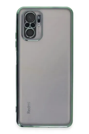 Newface Xiaomi Redmi Note 10 Kılıf Razer Lensli Silikon - Yeşil resmi
