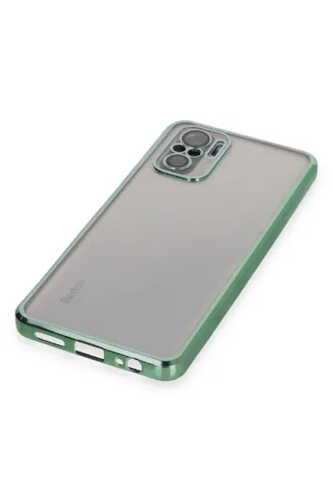 Newface Xiaomi Redmi Note 10 Kılıf Razer Lensli Silikon - Yeşil resmi