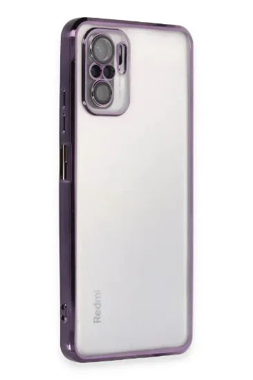 Newface Xiaomi Redmi Note 10 Kılıf Razer Lensli Silikon - Mor resmi