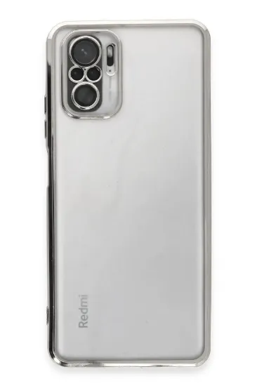 Newface Xiaomi Redmi Note 10 Kılıf Razer Lensli Silikon - Gümüş resmi