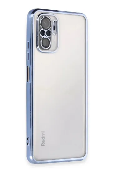 Newface Xiaomi Redmi Note 10 Kılıf Razer Lensli Silikon - Açık Mavi resmi