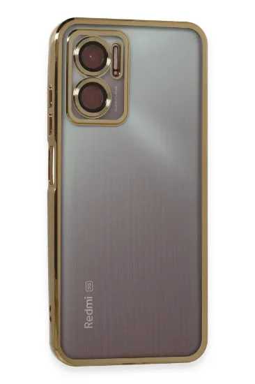 Newface Xiaomi Redmi 10 5G Kılıf Razer Lensli Silikon - Gold resmi