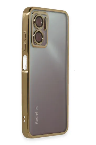 Newface Xiaomi Redmi 10 5G Kılıf Razer Lensli Silikon - Gold resmi