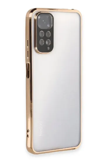 Newface Xiaomi Redmi Note 11 Kılıf Razer Lensli Silikon - Gold resmi