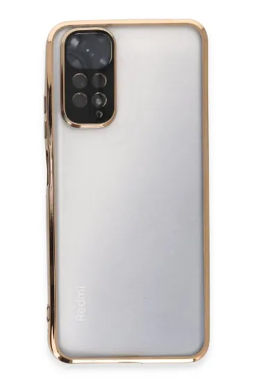 Newface Xiaomi Redmi Note 11 Kılıf Razer Lensli Silikon - Gold resmi