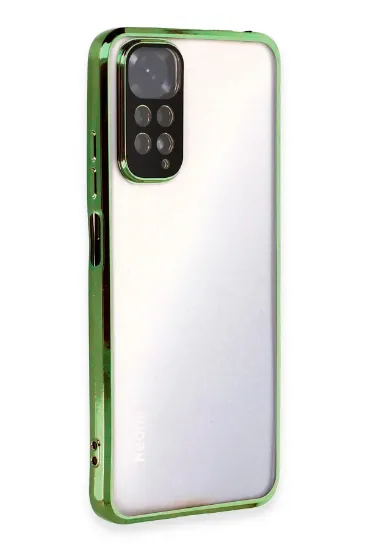 Newface Xiaomi Redmi Note 11 Kılıf Razer Lensli Silikon - Yeşil resmi