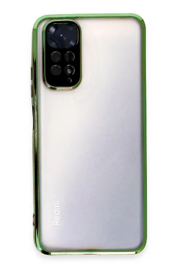 Newface Xiaomi Redmi Note 11 Kılıf Razer Lensli Silikon - Yeşil resmi
