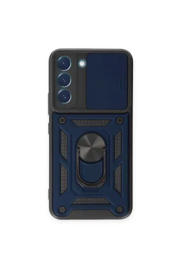 Newface Samsung Galaxy S24 Kılıf Pars Lens Yüzüklü Silikon - Lacivert resmi
