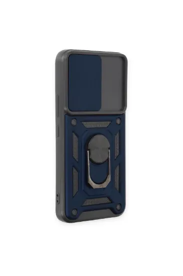 Newface Samsung Galaxy S24 Kılıf Pars Lens Yüzüklü Silikon - Lacivert resmi