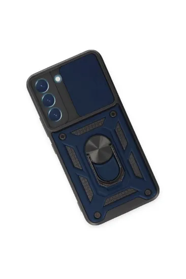 Newface Samsung Galaxy S24 Kılıf Pars Lens Yüzüklü Silikon - Lacivert resmi
