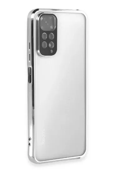 Newface Xiaomi Redmi Note 11 Kılıf Razer Lensli Silikon - Gümüş resmi