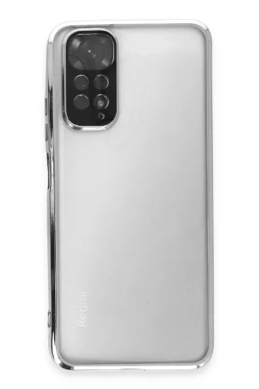 Newface Xiaomi Redmi Note 11 Kılıf Razer Lensli Silikon - Gümüş resmi
