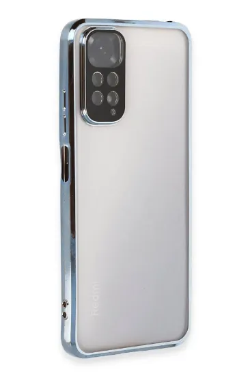 Newface Xiaomi Redmi Note 11 Kılıf Razer Lensli Silikon - Açık Mavi resmi