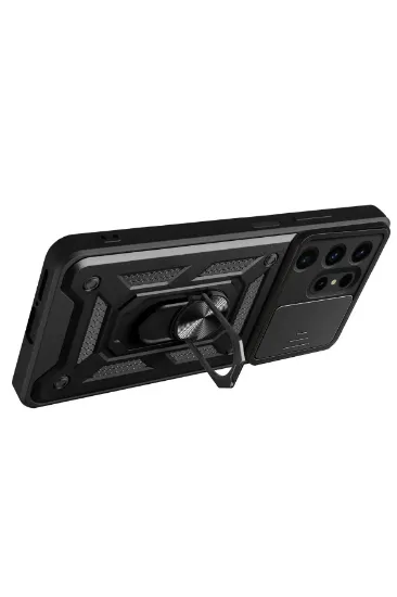 Newface Samsung Galaxy S24 Ultra Kılıf Pars Lens Yüzüklü Silikon - Gümüş resmi