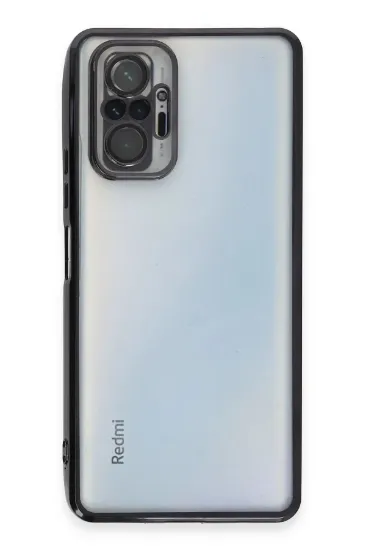 Newface Xiaomi Redmi Note 10 Pro Kılıf Razer Lensli Silikon - Siyah resmi