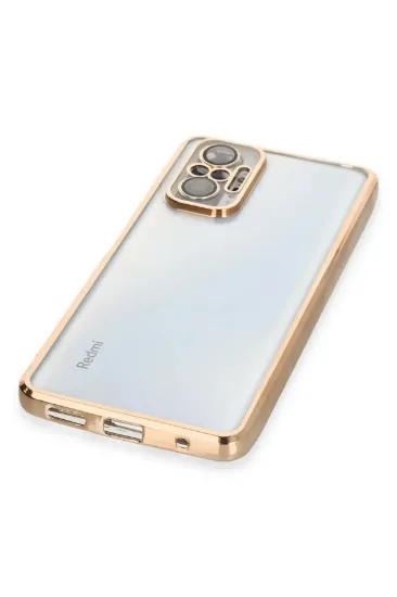 Newface Xiaomi Redmi Note 10 Pro Kılıf Razer Lensli Silikon - Gold resmi