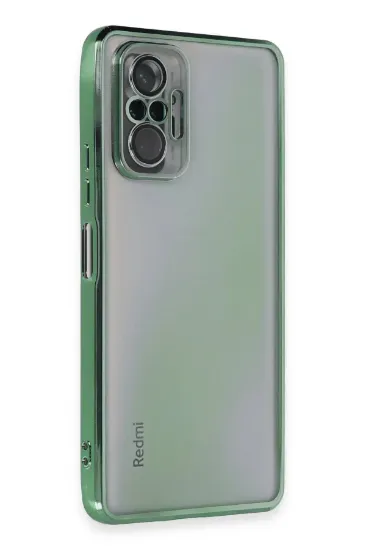 Newface Xiaomi Redmi Note 10 Pro Kılıf Razer Lensli Silikon - Yeşil resmi