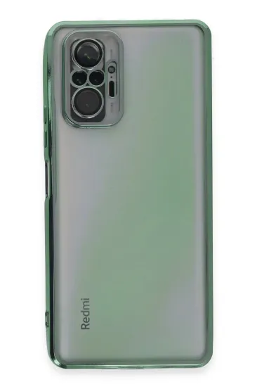 Newface Xiaomi Redmi Note 10 Pro Kılıf Razer Lensli Silikon - Yeşil resmi