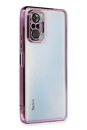 Newface Xiaomi Redmi Note 10 Pro Kılıf Razer Lensli Silikon - Mor resmi