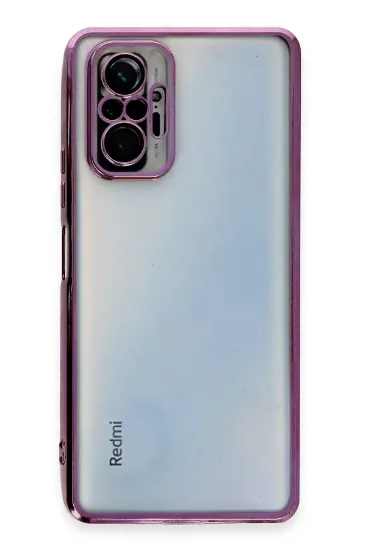 Newface Xiaomi Redmi Note 10 Pro Kılıf Razer Lensli Silikon - Mor resmi