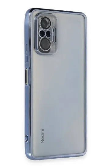 Newface Xiaomi Redmi Note 10 Pro Kılıf Razer Lensli Silikon - Açık Mavi resmi