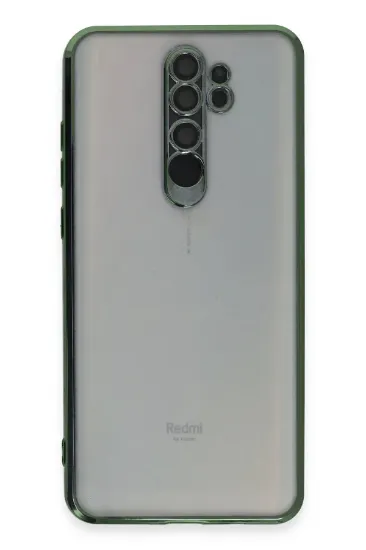 Newface Xiaomi Redmi Note 8 Pro Kılıf Razer Lensli Silikon - Yeşil resmi