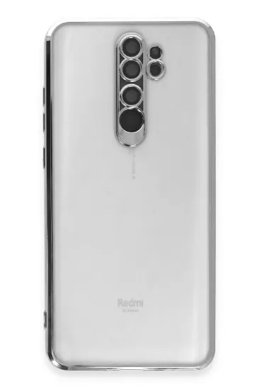 Newface Xiaomi Redmi Note 8 Pro Kılıf Razer Lensli Silikon - Gümüş resmi