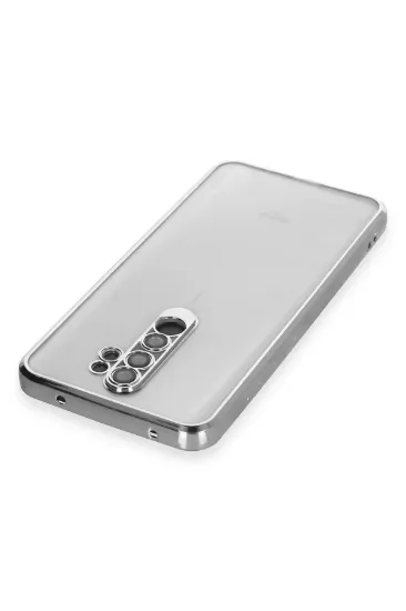 Newface Xiaomi Redmi Note 8 Pro Kılıf Razer Lensli Silikon - Gümüş resmi