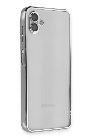 Newface Samsung Galaxy A04 Kılıf Razer Lensli Silikon - Gümüş resmi