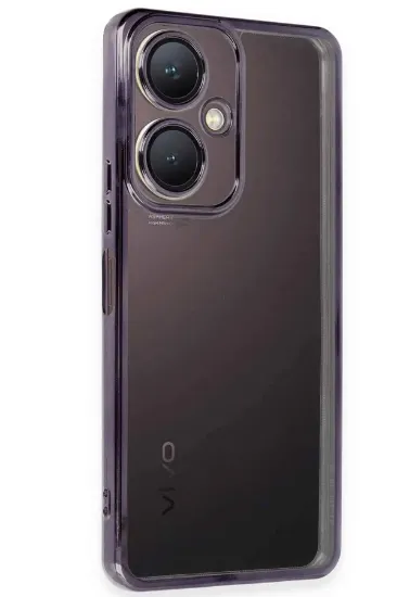 Newface Vivo Y27 Kılıf Razer Lensli Silikon - Mor resmi