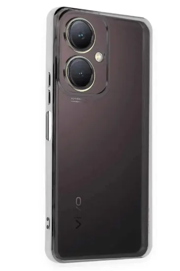 Newface Vivo Y27 Kılıf Razer Lensli Silikon - Gümüş resmi
