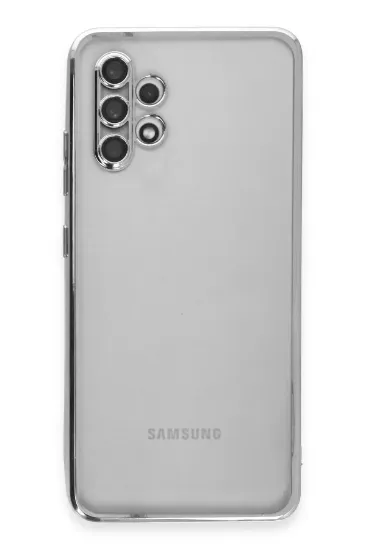 Newface Samsung Galaxy A32 Kılıf Razer Lensli Silikon - Gümüş resmi