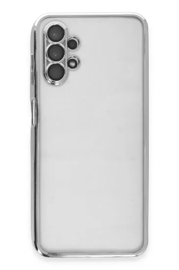 Newface Samsung Galaxy A13 4G Kılıf Razer Lensli Silikon - Gümüş resmi